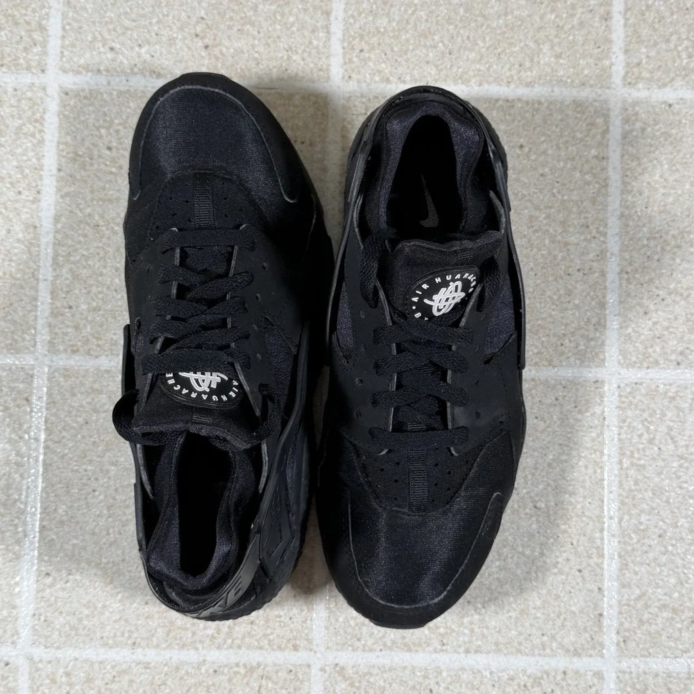 Nike Air Huarache Men's Size 8 Running Shoes Triple Black Sneakers 318429-003